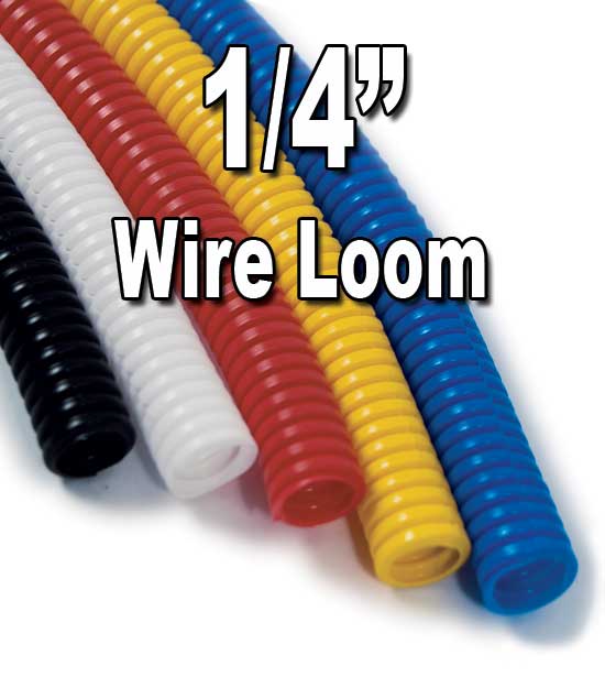 - 100FT Polyethylene White 1/4 Split Wire Loom Tubing 