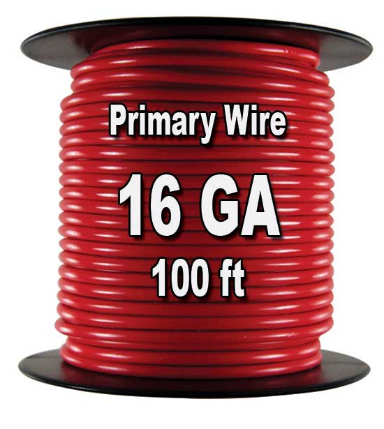 16 GAUGE WIRE YELLOW 100' ON SPOOL PRIMARY AWG STRANDED COPPER POWER GROUND VW-1 