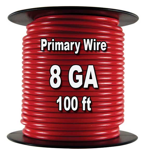 8 Gauge GXL Automotive Wire - High Temp, 100% Stranded Copper For Car Audio, Solar, Motorcycle