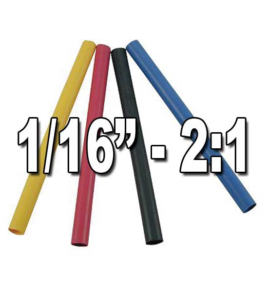 1/16" 2:1 Single/Thin Wall Heat Shrink Polyolefin Tubing