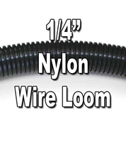 1/4" Diameter NYLON Split Wire Loom Flex-Guard Convoluted Tubing 1/4" Diameter NYLON Split Wire Loom Flex-Guard Convoluted Tubing