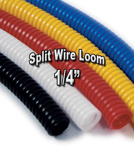 GS Powers 100 Feet Polyethylene High Temperature Electrical Wire/Cable Conduit 1/4 inch Diameter Split Loom Tubing Also Available in 1/2 in 