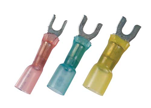12-10 AWG Heat Shrink, Crimp & Solder Seal Spade Terminals 12-10 AWG Heat Shrink, Crimp & Solder Seal Spade Terminals