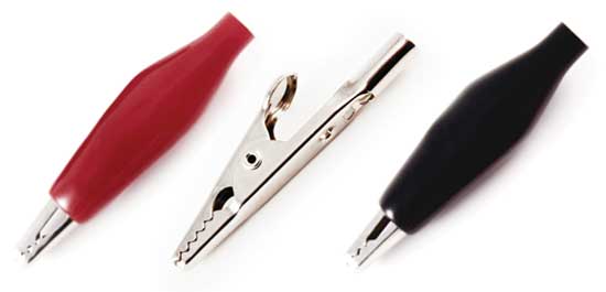 2", 10AMP Aligator Test Clips, Crimp Terminal 2", 10AMP Aligator Test Clips, Crimp Terminal