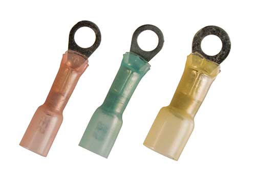 22-18 AWG Heat Shrink, Crimp & Solder Seal Ring Terminals  22-18 AWG Heat Shrink, Crimp & Solder Seal Ring Terminals 