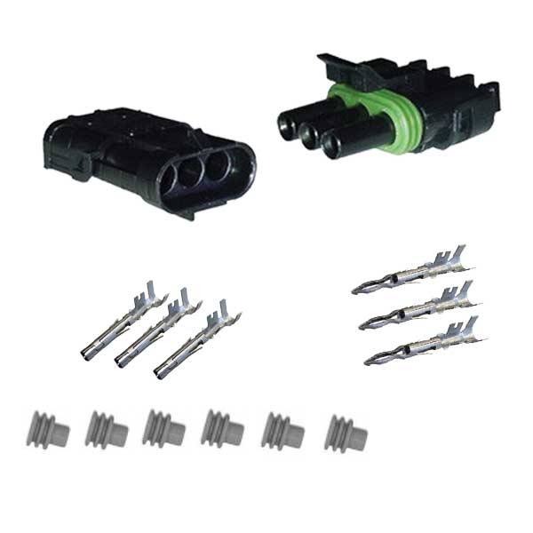 2233F - Weather Pack Three Cavity Project Kit, 14-16GA, 1 Set 2233F - Weather Pack Three Cavity Project Kit, 14-16GA, 1 Set