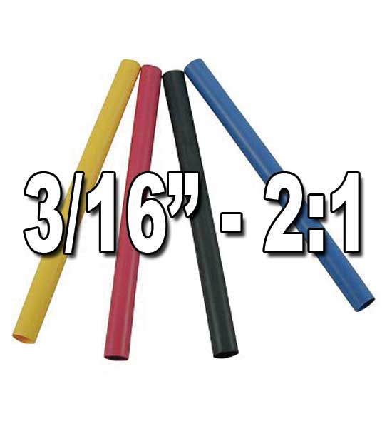 3/16" 2:1 Single/Thin Wall Heat Shrink Polyolefin Tubing