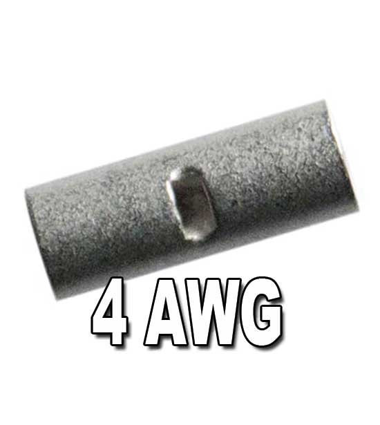 H.D. Seamless Tin-Plated Copper Butt Connectors 4 AWG