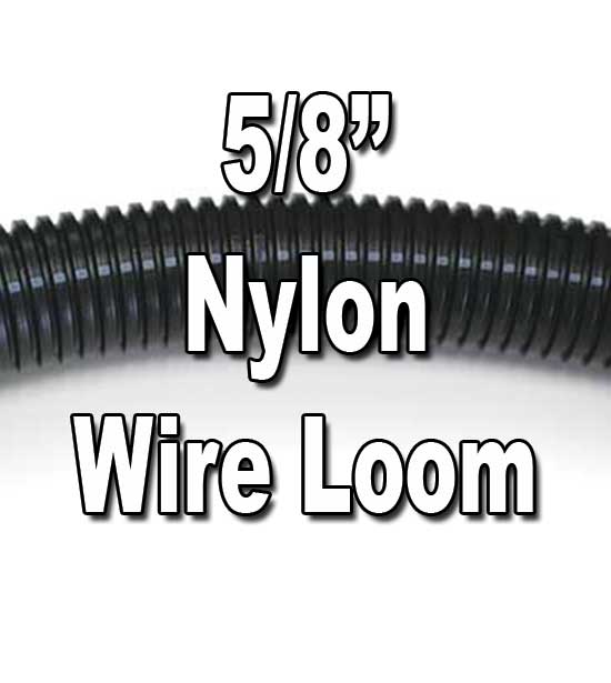 5/8 Diameter NYLON Split Wire Loom Flex-Guard Convoluted Tubing