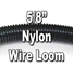 5/8" Diameter NYLON Split Wire Loom Flex-Guard Convoluted Tubing - 