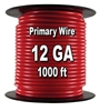 Automotive Primary Wire, 12 AWG, 1,000 Ft. Spool
