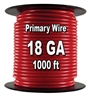 Automotive Primary Wire, 18 AWG, 1,000 Ft. Spool