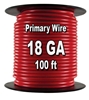 Automotive Primary Wire, 18 AWG, 100 Ft. Spool