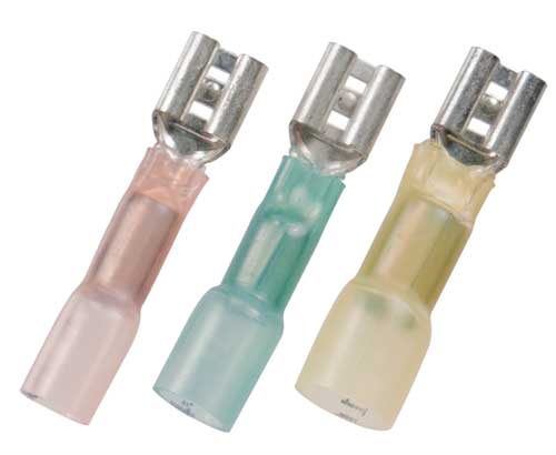 Heat Shrink Crimp & Solder Seal Disconnect Terminals, .250 Tab Heat Shrink Crimp & Solder Seal Disconnect Terminals, .250 Tab