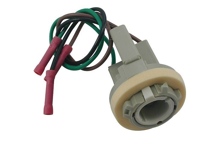 3-Wire Ford Double Contact Tail & Stop Light Socket w/ Butt Terminated Wires.