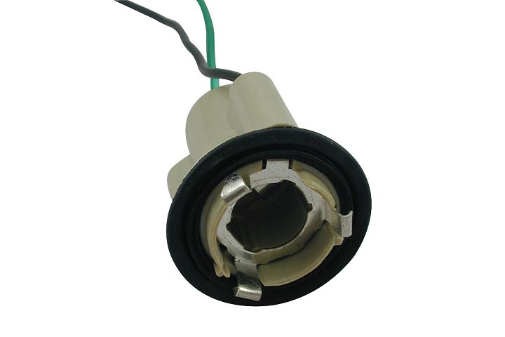 2-Wire Ford, Chrysler & AMC Single Contact Back-Up & Rear Light Socket w/ Butt Terminated Wires.