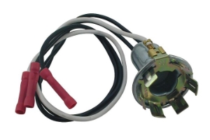 3-Wire Universal Double Contact Park, Stop, Tail & Turn ‘Prong-Type’ Light Socket w/ Butt Terminated Wires.