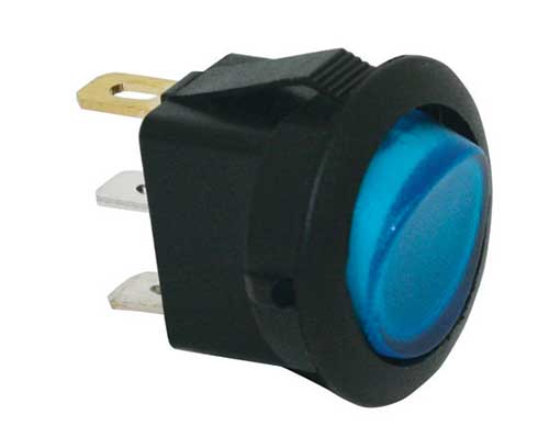 Round Illuminated Rockers (S.P.S.T. 16A @ 12 Volt)
