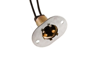 2-Wire Universal Double Contact Park, Stop, Tail & Turn Light Socket w/ Mounting Plate.