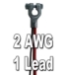 Top Post Battery Cable, 2 AWG, w/1 lead