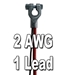 Top Post Battery Cable, 2 AWG, w/1 lead