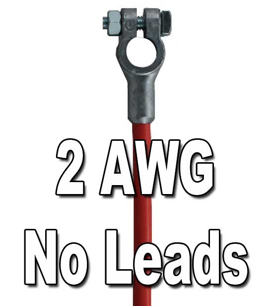 Top Post Battery Cable, 2 AWG, w/o lead