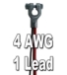 Top Post Battery Cable, 4 AWG, w/1 lead 